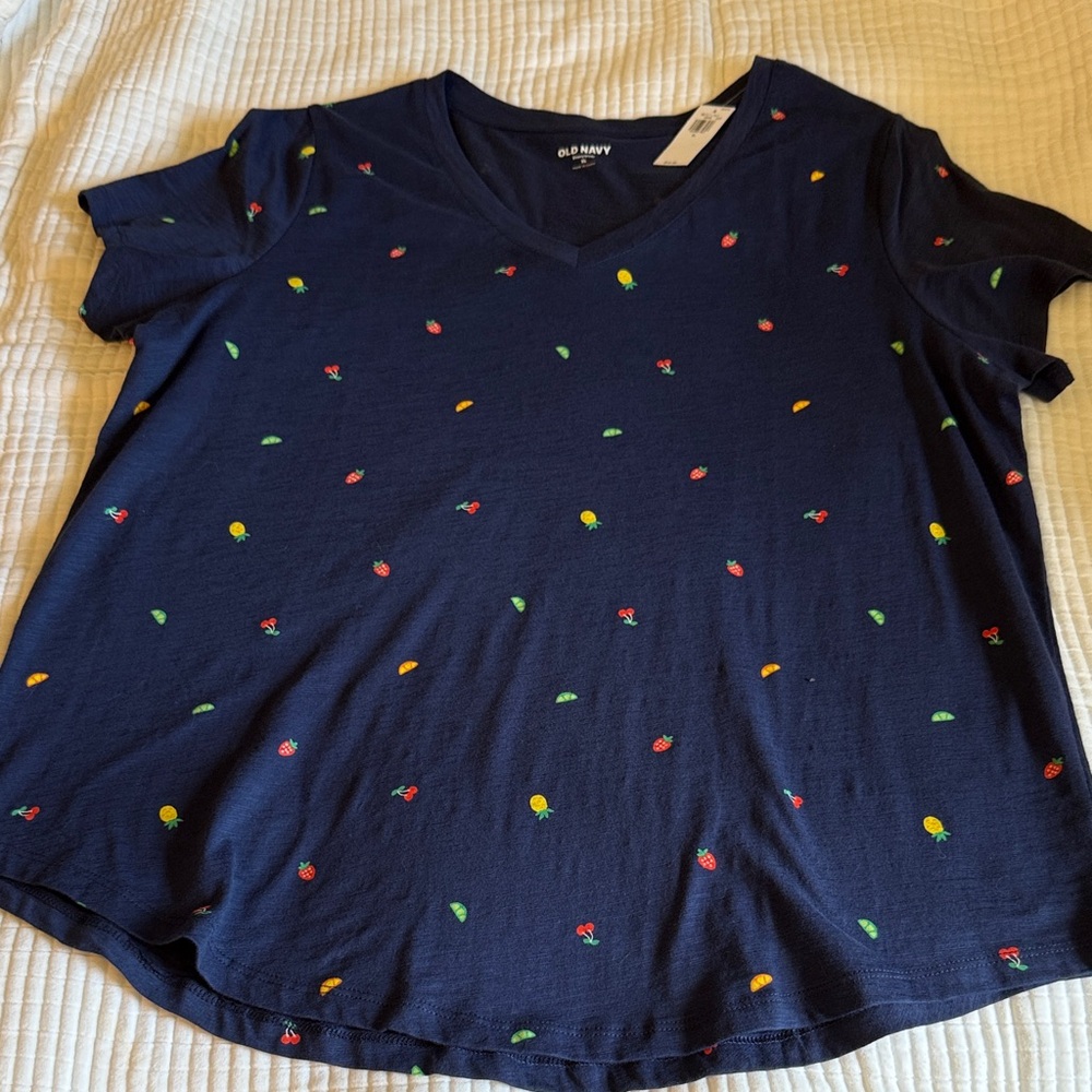 Old Navy Dark Blue Fruit tee